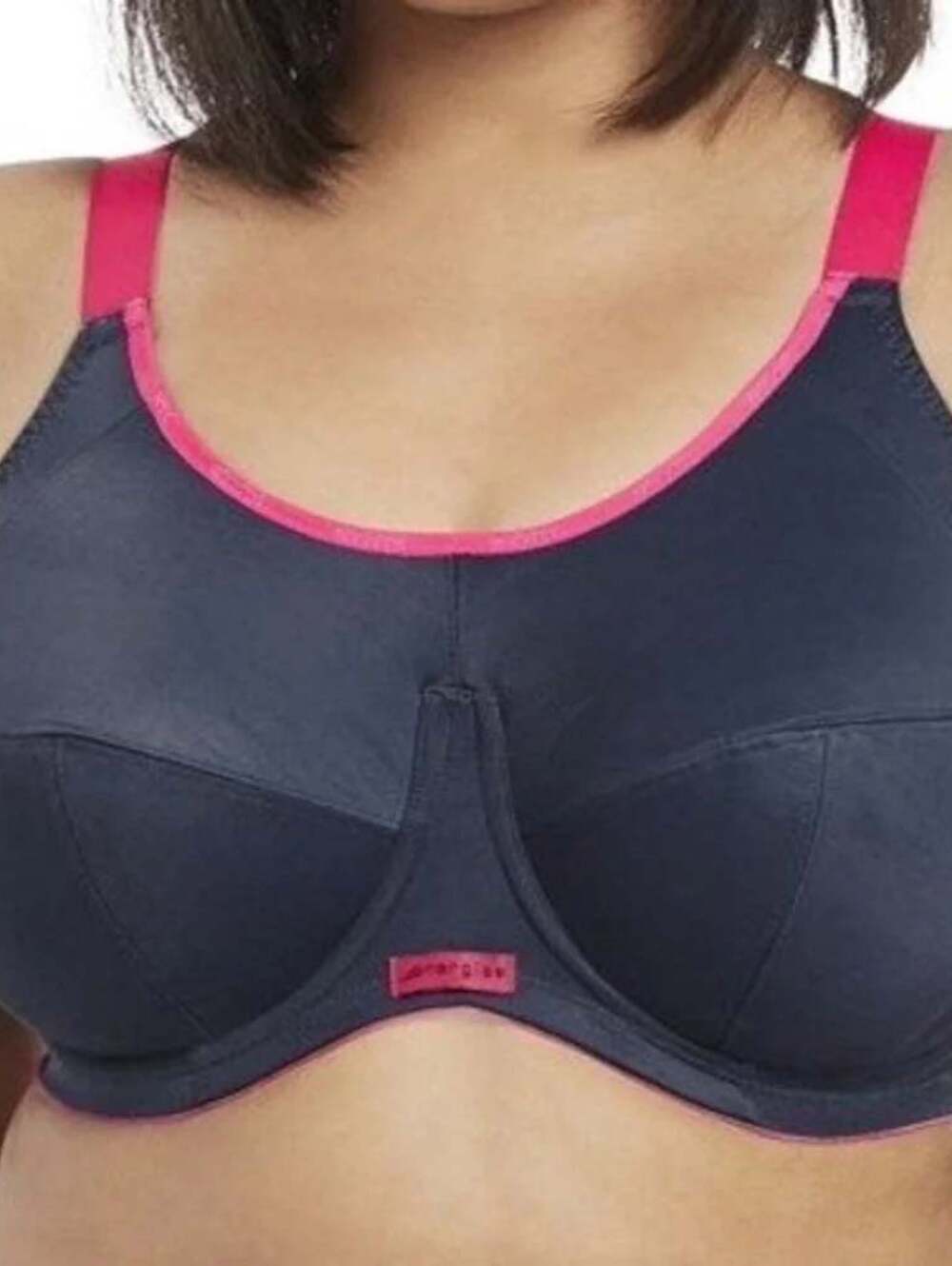 Elomi Energise 46D Underwire Sports Bra Blue Pink High Impact Athletic Support